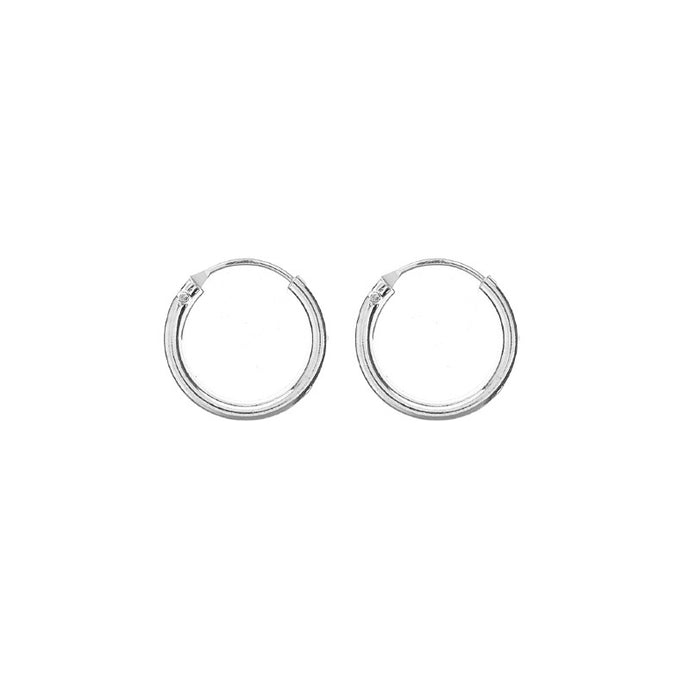 Argollas Lisas Cierre Clásico 14mm (2.0) en Plata 925