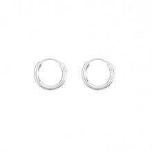 Cargar imagen en el visor de la galería, Argollas Lisas Cierre Clásico 12mm (2.5) en Plata 925
