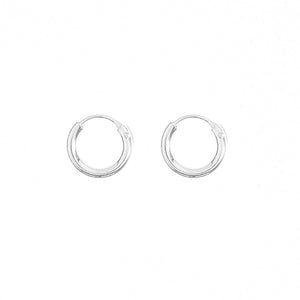 Argollas Lisas Cierre Clásico 12mm (2.5) en Plata 925