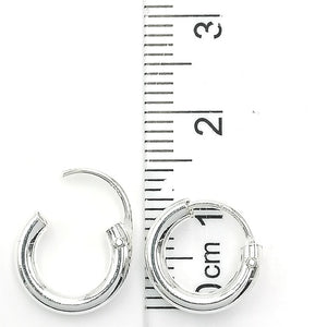 Argollas Lisas Cierre Clásico 12mm (2.5) en Plata 925