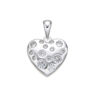 Cadena con Dije Corazón con Puntos de Luz en Plata 925