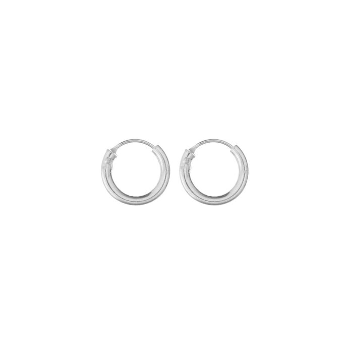 Argollas Lisas Cierre Clásico 12mm (3.0) en Plata 925
