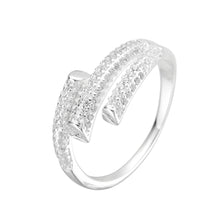 Cargar imagen en el visor de la galería, Anillo Cruzado con Circones en Plata 925
