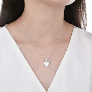Cadena con Dije Corazón con Puntos de Luz en Plata 925