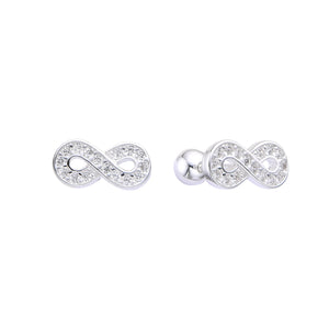 Zarcillos de Rosca de Infinito en Plata 925