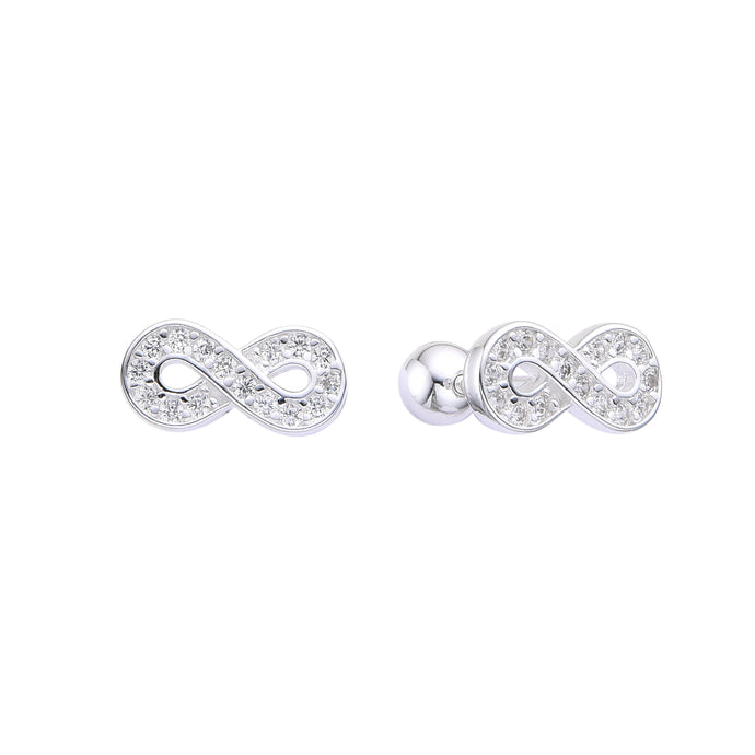 Zarcillos de Rosca de Infinito en Plata 925