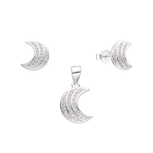 Juego de Luna con Circones en Plata 925