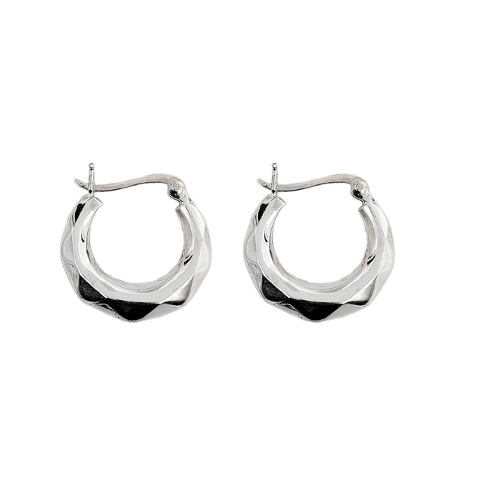 Argollas Lisas Cierre Italiano 20mm en Plata 925