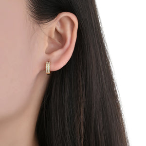 Argollas Huggies Modelo Ana 12mm en Plata 925 con Baño de Oro