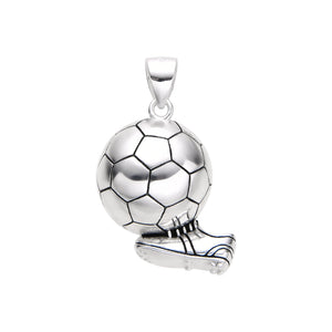 Cadena con Dije de Pelota de Fútbol Unisex en Plata 925