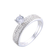 Cargar imagen en el visor de la galería, Anillo Doble Compromiso y Matrimonio en Plata 925
