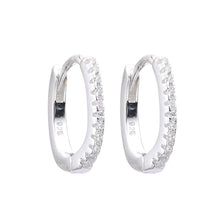 Cargar imagen en el visor de la galería, Argollas Huggies Modelo Abby 12mm en Plata 925
