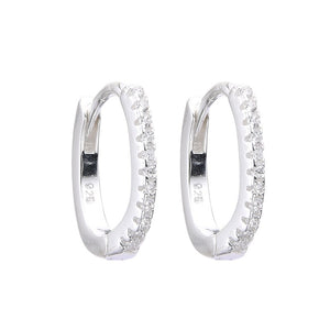 Argollas Huggies Modelo Abby 12mm en Plata 925