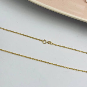 Cadena De Cordón 1mm en Oro 18k