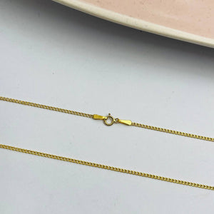 Cadena Barbada Delgada 1mm en Oro 18k