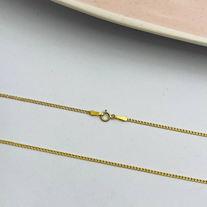 Cadena Barbada Delgada 1mm en Oro 18k