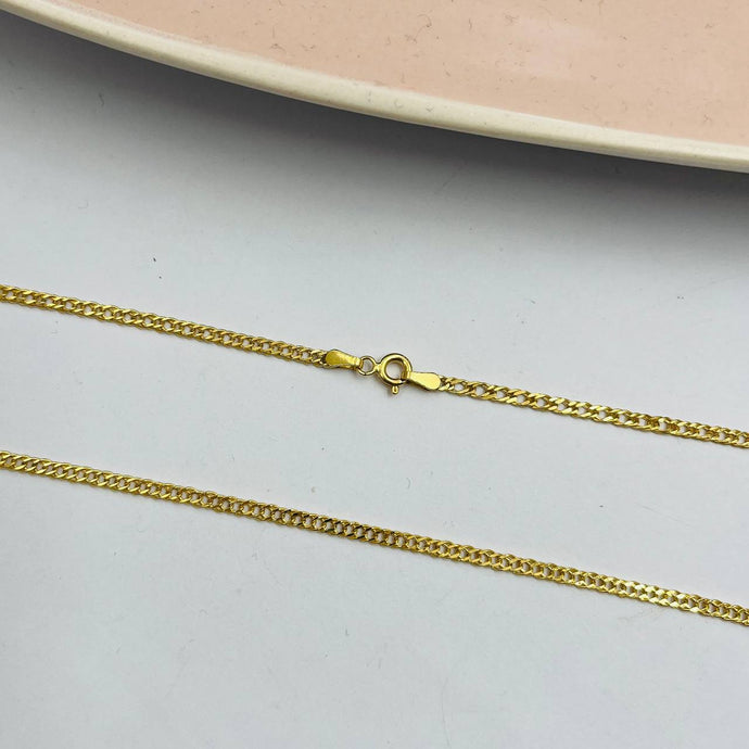Cadena Barbada Doble en Oro 18k