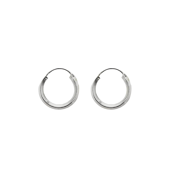 Argollas Lisas Cierre Clásico 16mm (2.1) en Plata 925