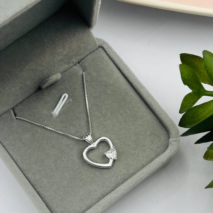 Cadena con Dije de Corazones en Plata 925