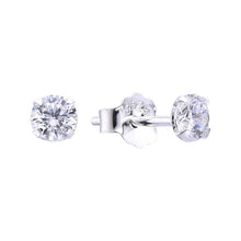Cargar imagen en el visor de la galería, Zarcillos de Circón Redondo 4mm en Plata 925
