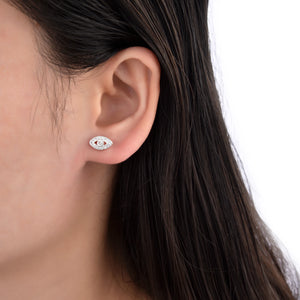 Zarcillos de Rosca de Ojito Turco en Plata 925