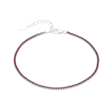 Cargar imagen en el visor de la galería, Pulsera Tennis Color Rojo 1.5mm en Plata 925
