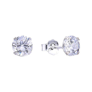 Zarcillos de Circón 6mm en Plata 925