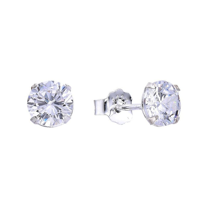 Zarcillos de Circón 6mm en Plata 925
