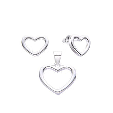 Cargar imagen en el visor de la galería, Juego de Silueta de Corazón en Plata 925
