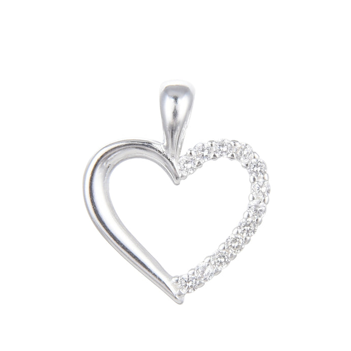 Dije de Silueta de Corazón En Plata 925