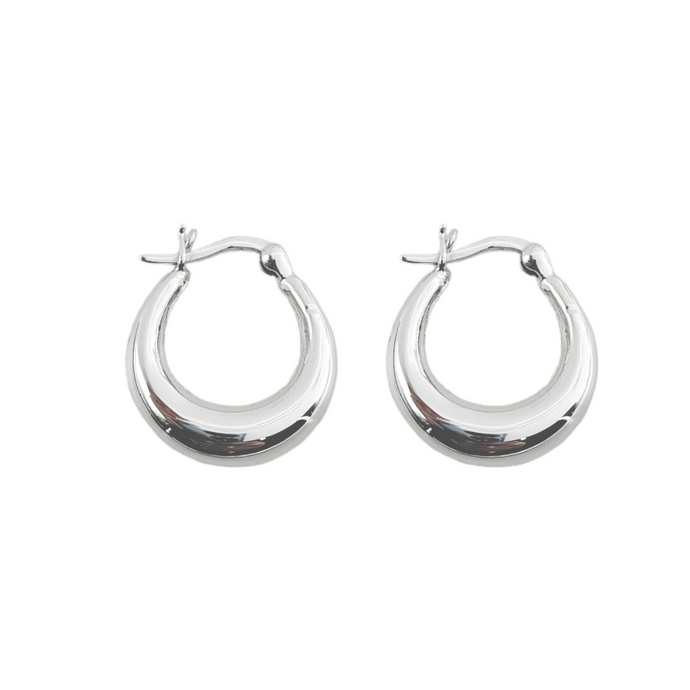 Argollas Cierre Italiano Modelo Any 18mm en Plata 925