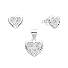 Cargar imagen en el visor de la galería, Juego de Corazón con Circones en Plata 925
