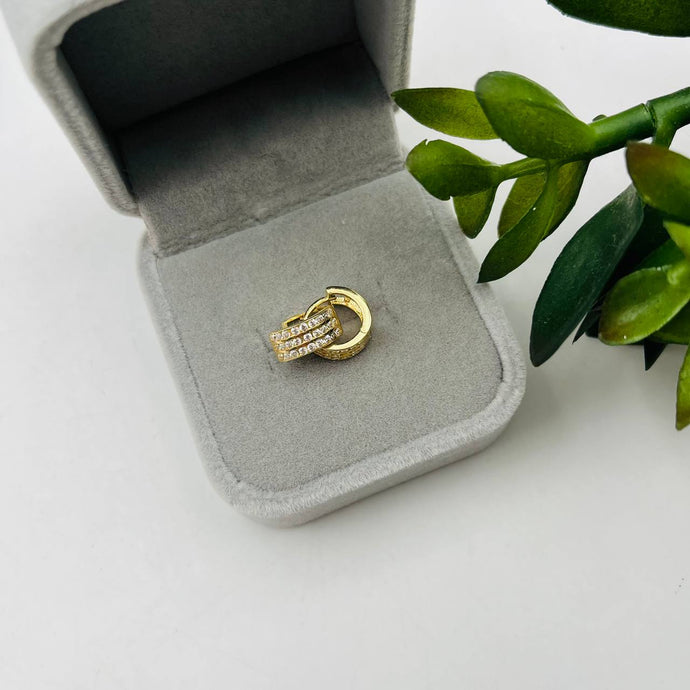 Argollas 10mm con Circones en Oro 18k