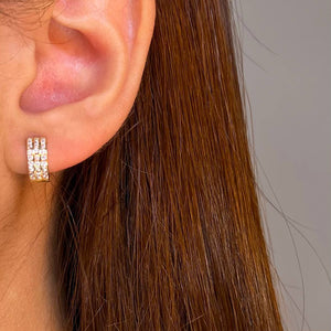 Argollas 10mm con Circones en Oro 18k
