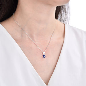Cadena con Dije de Ojo Turco 7mm en Plata 925