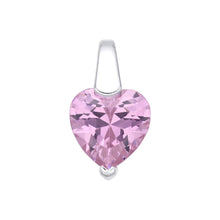 Cargar imagen en el visor de la galería, Cadena con Dije de Corazón Rosado 8mm en Plata 925
