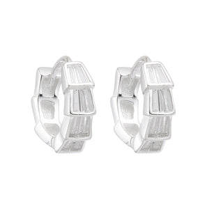 Argollas Huggies Modelo Lorena 14mm en Plata 925
