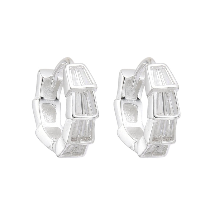 Argollas Huggies Modelo Lorena 14mm en Plata 925