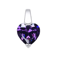 Cargar imagen en el visor de la galería, Cadena con Dije de Corazón Morado 8mm en Plata 925
