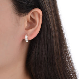 Argollas Huggies Modelo Lorena 14mm en Plata 925