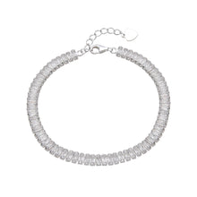 Cargar imagen en el visor de la galería, Pulsera Tennis con Baguette 4.6mm en Plata 925
