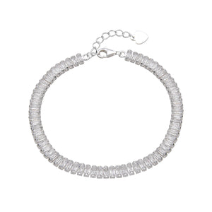 Pulsera Tennis con Baguette 4.6mm en Plata 925