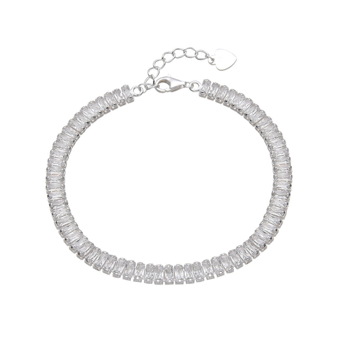 Pulsera Tennis con Baguette 4.6mm en Plata 925
