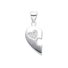 Cargar imagen en el visor de la galería, Cadena con Dije de Corazón Partido en Plata 925
