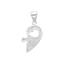 Cargar imagen en el visor de la galería, Cadena con Dije de Corazón Partido en Plata 925
