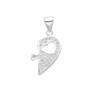 Cadena con Dije de Corazón Partido en Plata 925