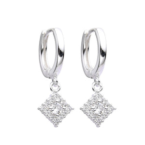 Argollas Huggies de Rombo 14mm en Plata 925