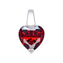 Cargar imagen en el visor de la galería, Cadena con Dije de Corazón Rojo 8mm en Plata 925
