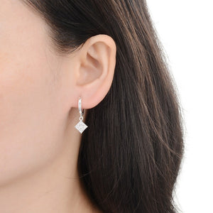 Argollas Huggies de Rombo 14mm en Plata 925