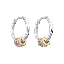 Cargar imagen en el visor de la galería, Argollas Huggies 15mm con Aros de Colores en Plata 925
